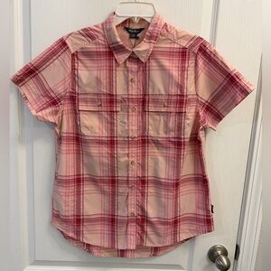 Eddie Bauer Womens Plaid Short Sleeve Shirt Medium NWT